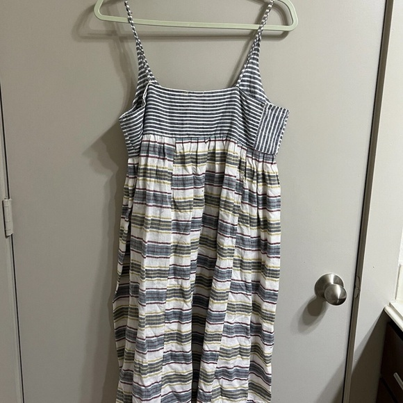 Injiri Striped Blue and White Midi Dress Sz 36 (item A56) - Picture 5 of 6